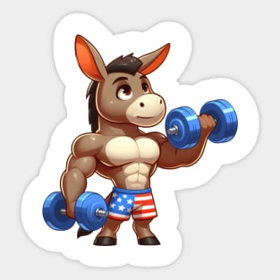 Cute Muscular Donkey Sticker